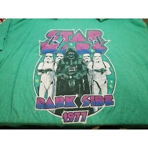 Star Wars Fifth Sun Dark Side 1977 Shirt Short Sleeve Crew Neck XXL Green
